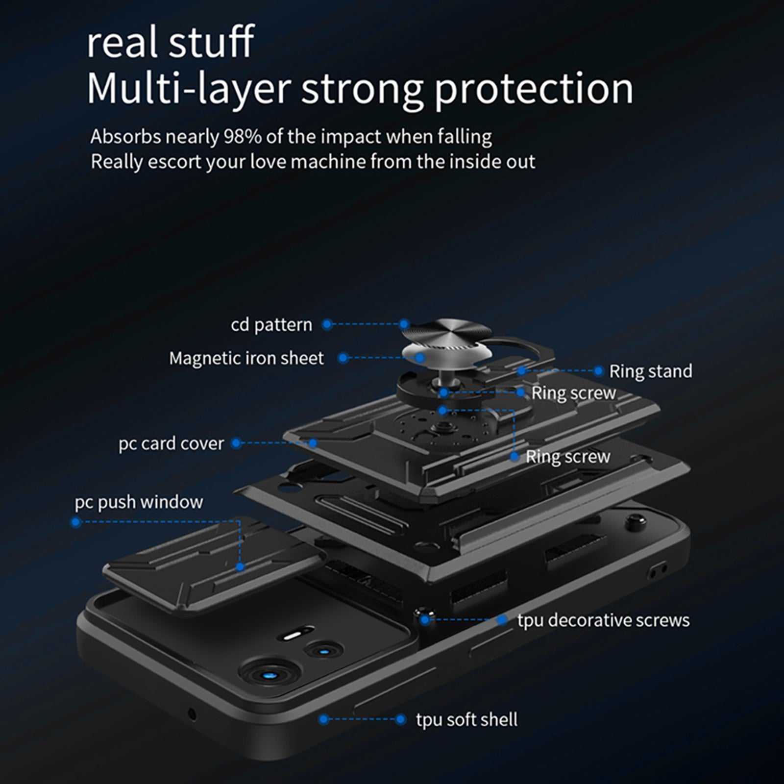 Nárazuvzdorný kryt na telefon pro Motorola Edge 30 Neo 5G Ring Kickstand Pouzdro na telefon s posuvným držákem na ochranu fotoaparátu Nárazuvzdorný kryt na telefon pro Motorola Edge 30 Neo 5G Ring Kickstand Pouzdro na telefon s posuvným držákem na ochranu fotoaparátu